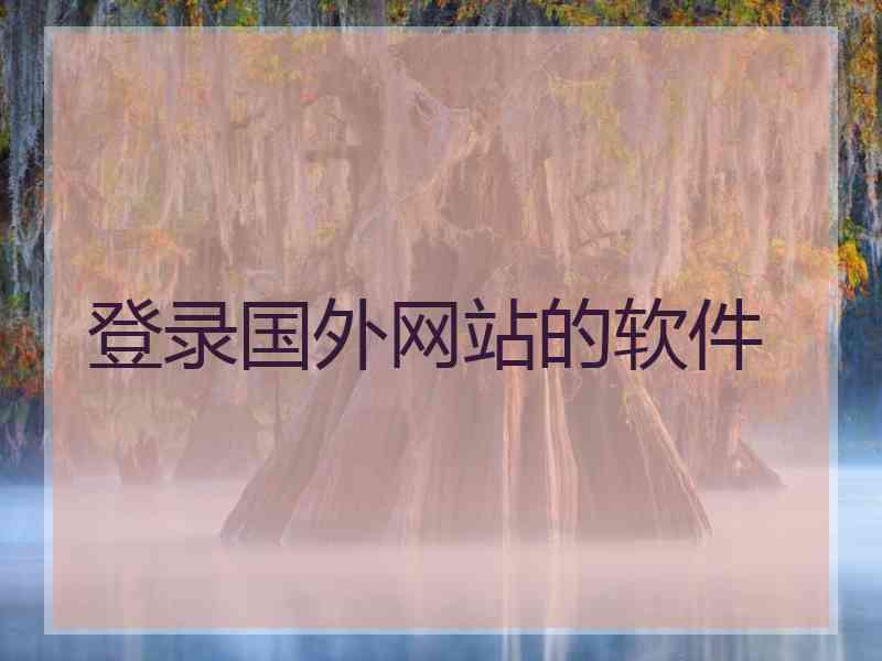 登录国外网站的软件 登录国外网站的软件