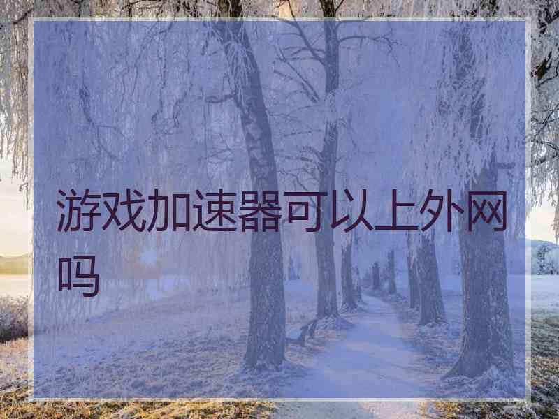 游戏加速器可以上外网吗