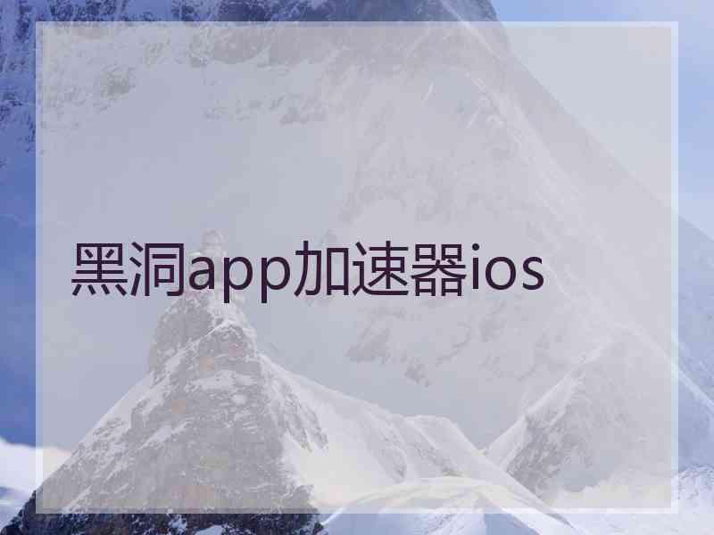 黑洞app加速器ios
