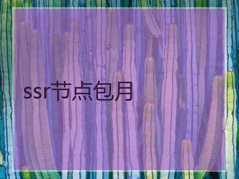 ssr节点包月
