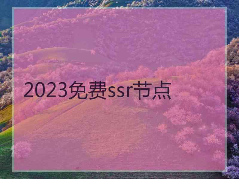 2023免费ssr节点