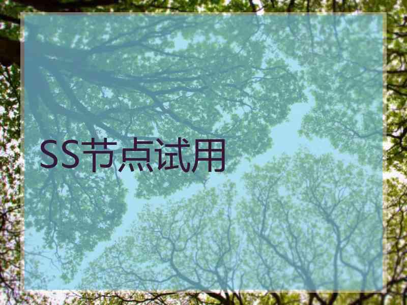 SS节点试用