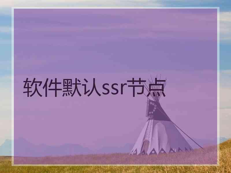 软件默认ssr节点
