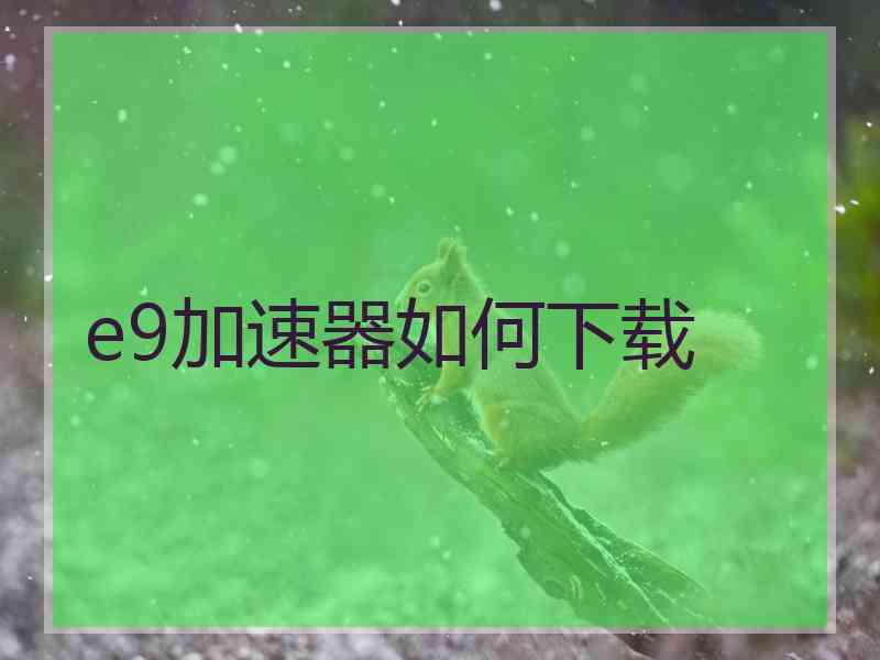 e9加速器如何下载