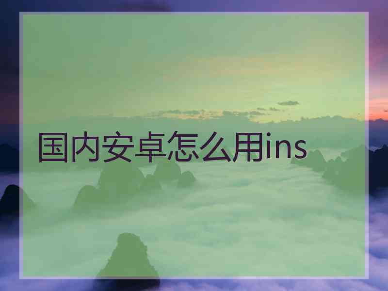 国内安卓怎么用ins