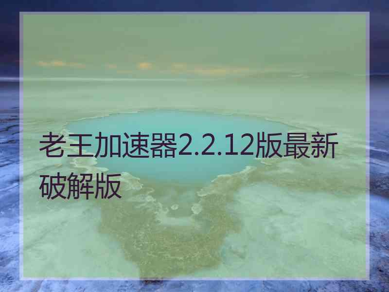 老王加速器2.2.12版最新破解版