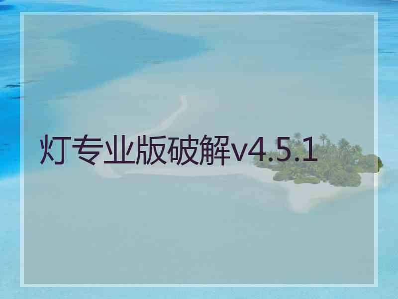 灯专业版破解v4.5.1