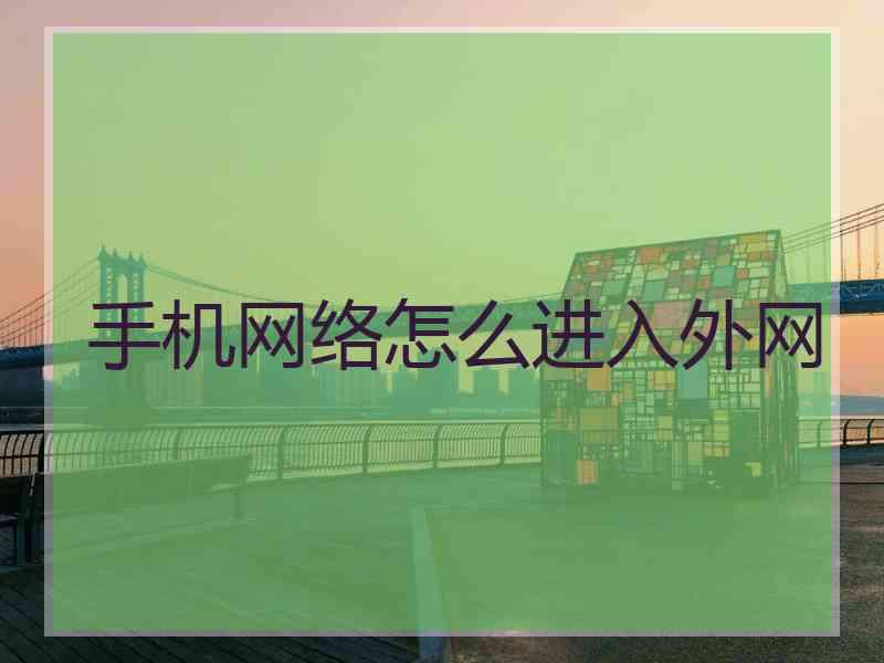 手机网络怎么进入外网