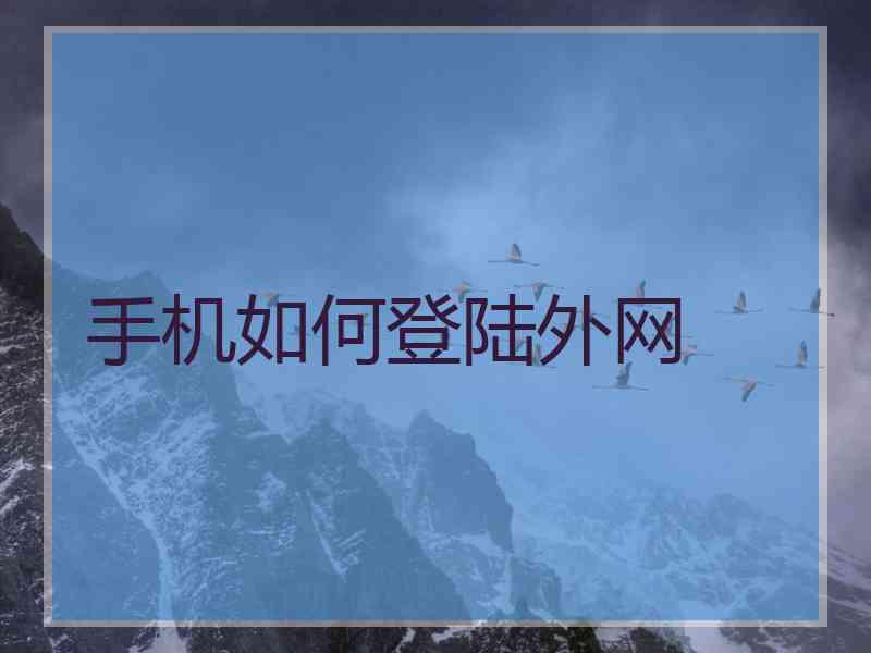 手机如何登陆外网