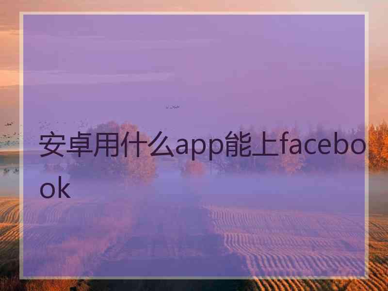 安卓用什么app能上facebook
