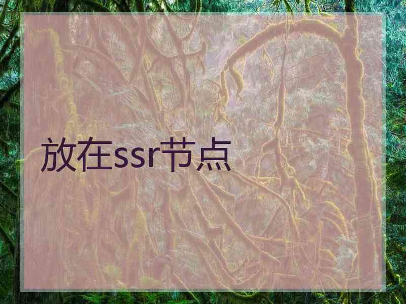 放在ssr节点