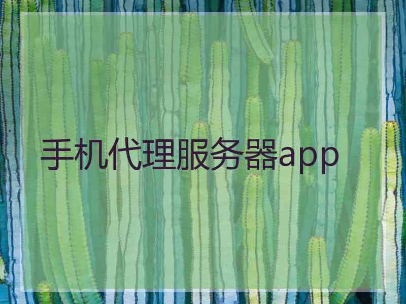 手机代理服务器app