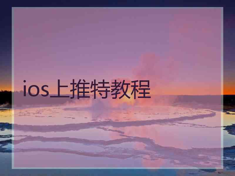 ios上推特教程