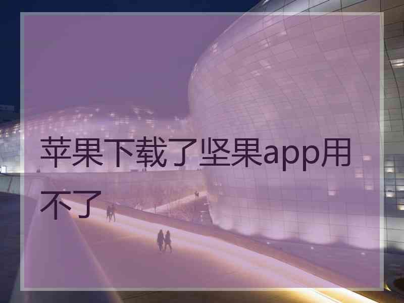 苹果下载了坚果app用不了