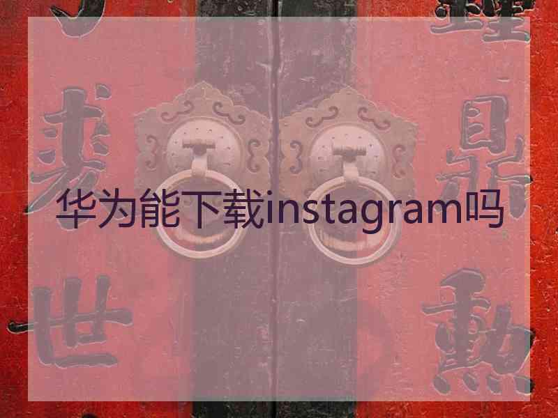 华为能下载instagram吗