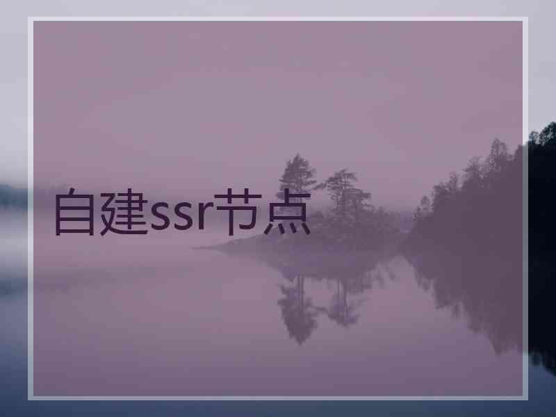 自建ssr节点