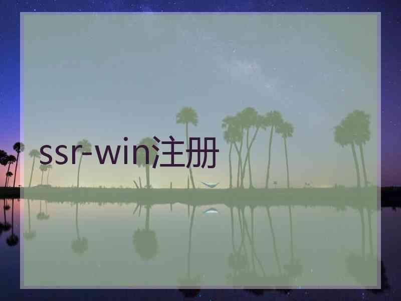 ssr-win注册