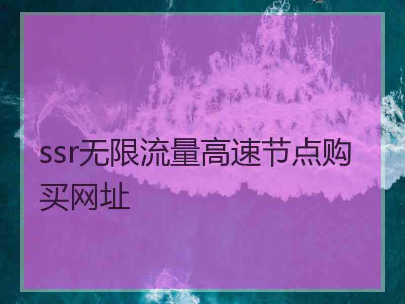 ssr无限流量高速节点购买网址