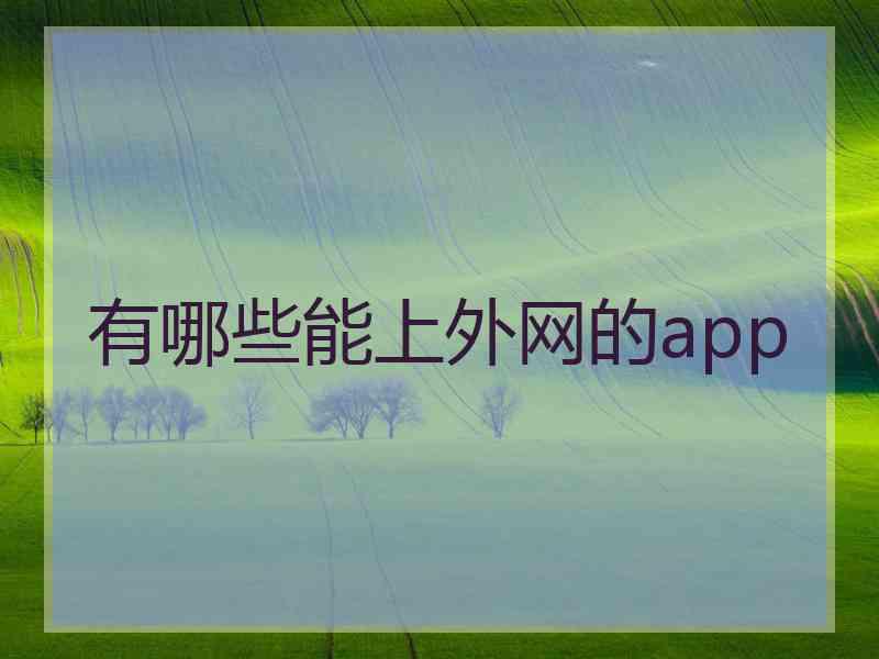 有哪些能上外网的app
