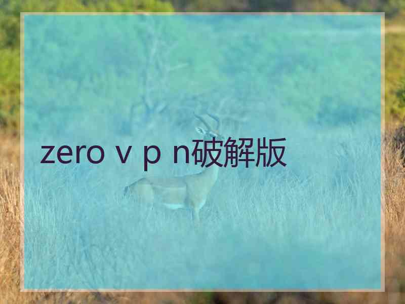 zero v p n破解版
