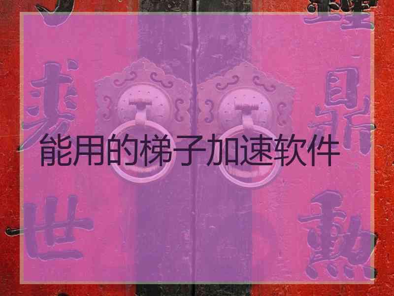 能用的梯子加速软件
